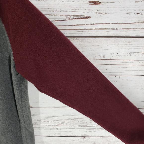 Aeropostale Men's Maroon Gray 1/4 Zip Fleece Sweatshirt1 Jacket Size XL - Picture 5 of 15